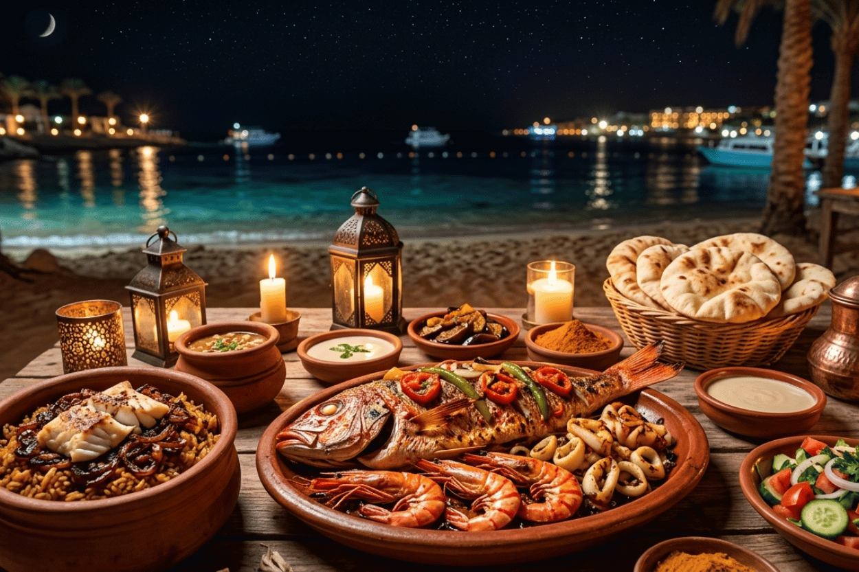 Pesce e altri frutti di mare alla maniera egiziana